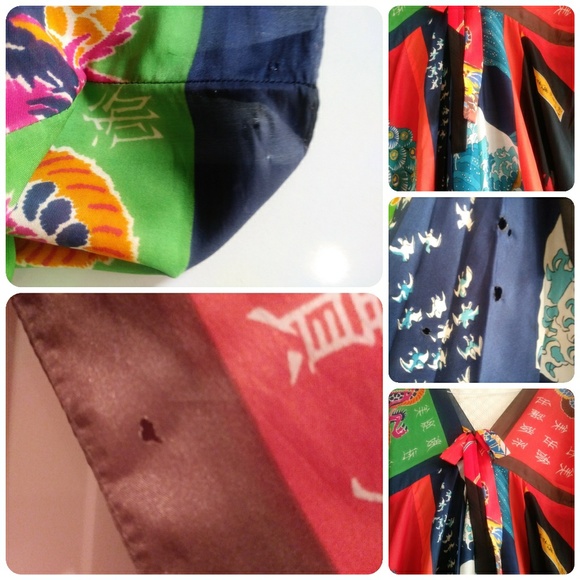 LA VETTA Vintage Scarf Kimono Caftan Dress RARE Sm - Picture 4 of 8